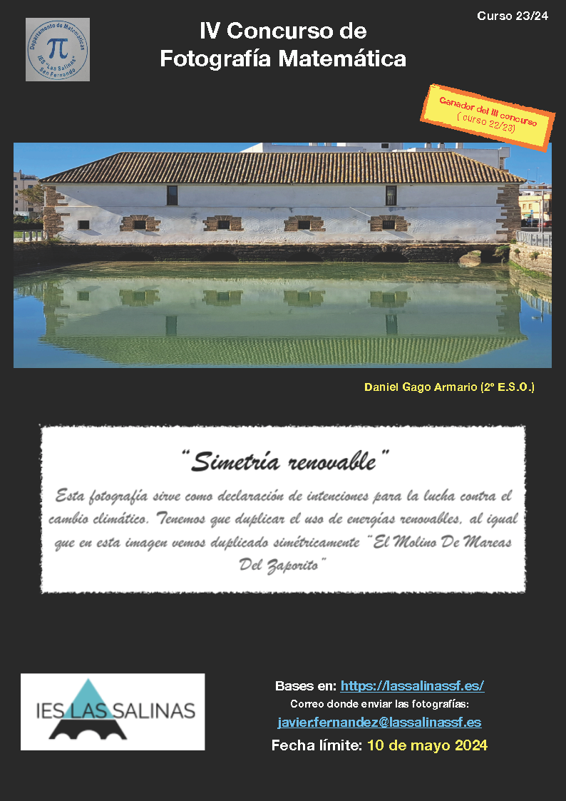 Cartel IV Concurso Fotografía Matemática 23 24