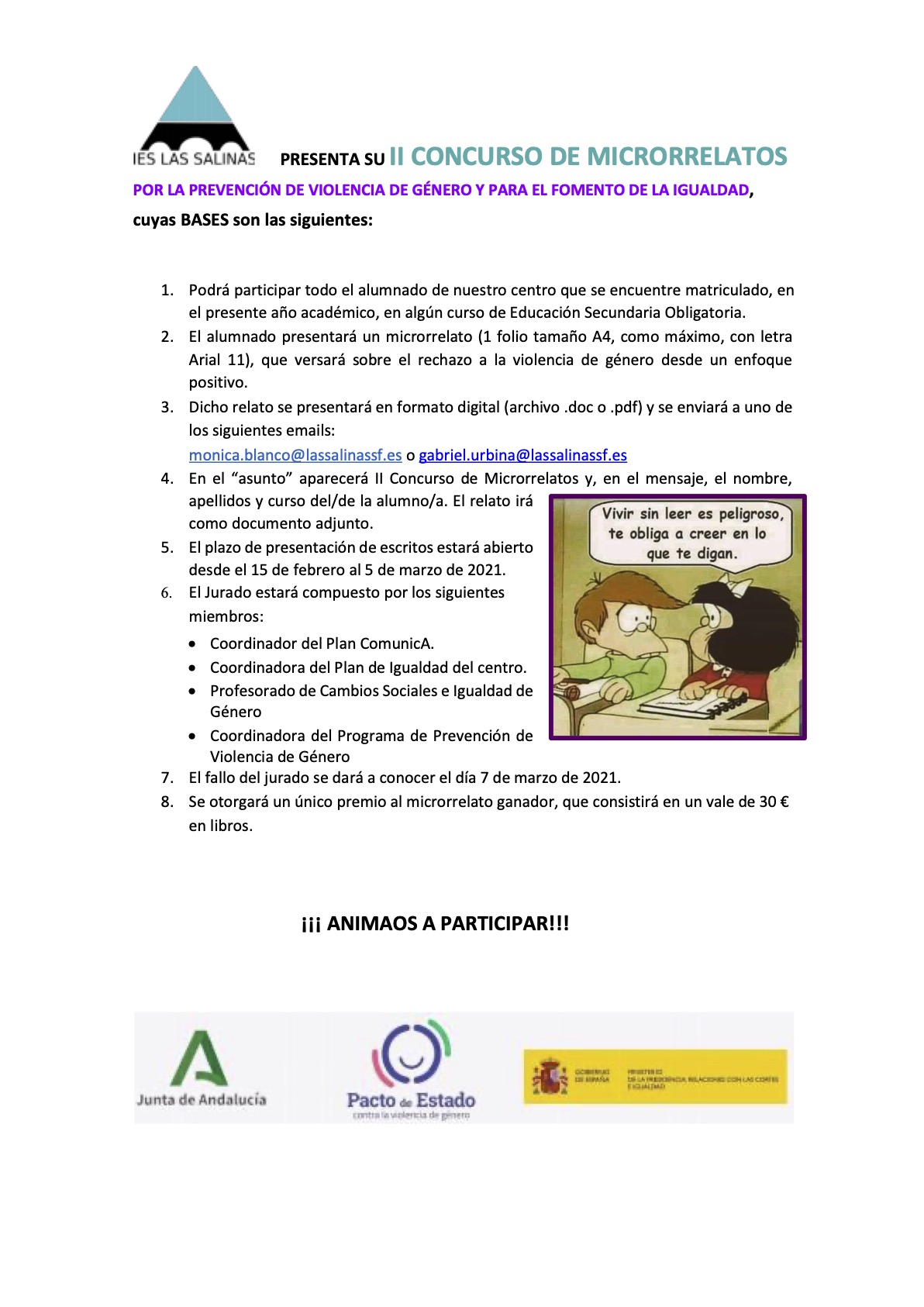 II Concurso Microrrelatos Prevención Violencia de Género