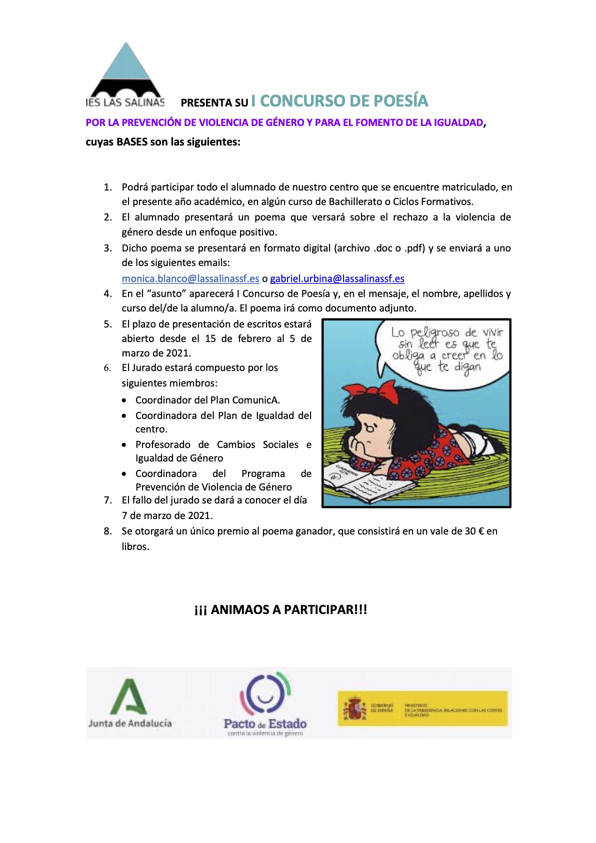 I Concurso Poesía Prevención Violencia de Género